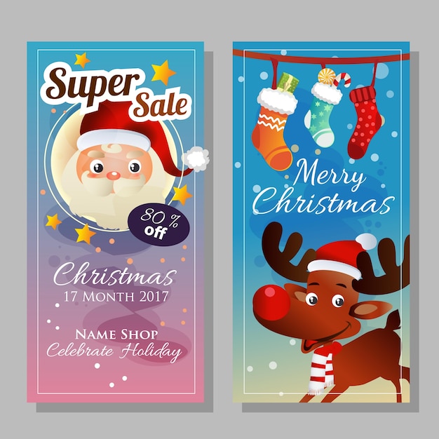 Banner blu in tema natale