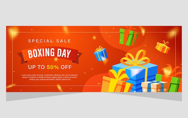 Banner boxing day background