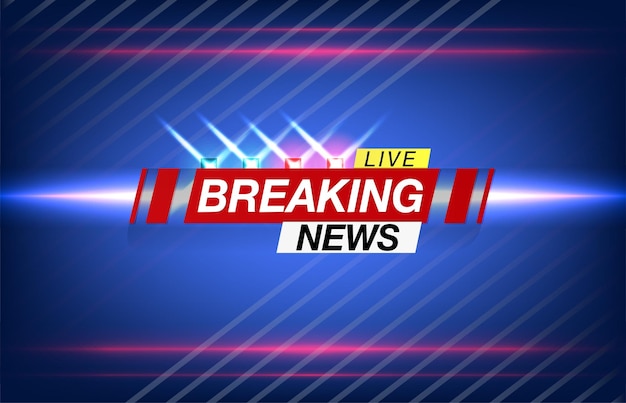 Banner breaking news important news headline in the form of flashing lights police vector image