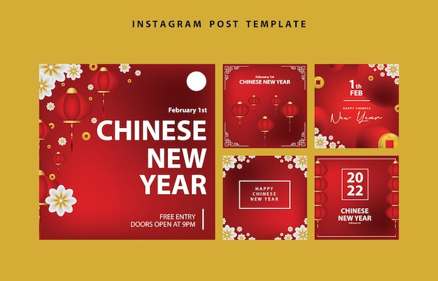 Banner chinese new year poster asian zodiac template social media february background wallpaper