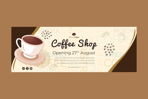 Premium Vector | Banner for coffee shop