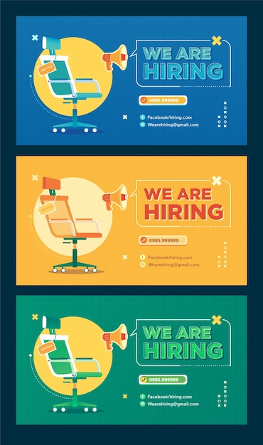 Vector banner collection for recruitment we are hiring banner template