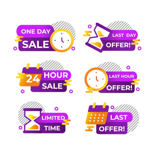 Vector banner collection with countdown