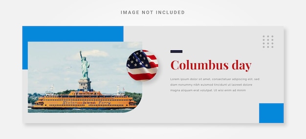 Banner columbus dag ontwerpsjabloon met foto