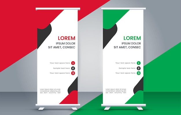 A banner for a company called'the red and green '