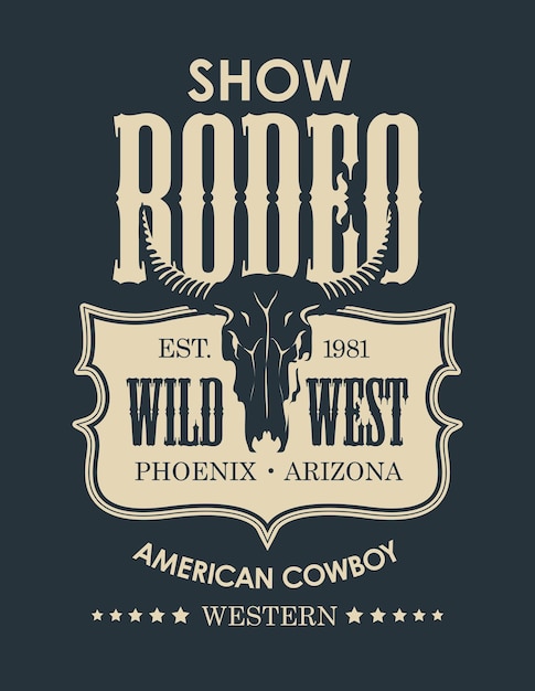 Vector banner for cowboy rodeo show