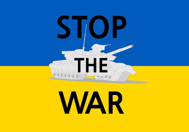 Vector a banner demanding to stop the war