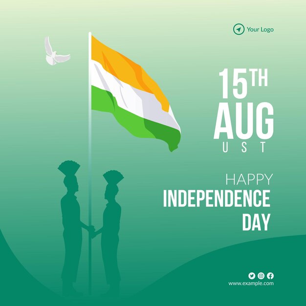 Banner design of 15th august happy independence day template