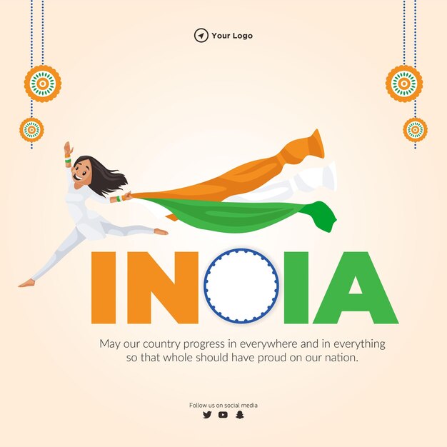 Vector banner design of 15th august happy independence day template