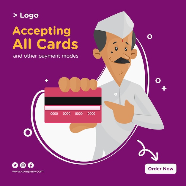 Banner design of accepting all cards and other payment modes