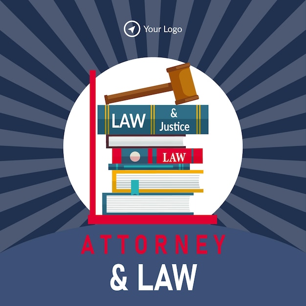 Vector banner design of attorney and law template