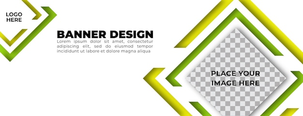 Баннер Дизайн Фоне Желтый Зеленый Шаблон Дизайна Вектор Баннер