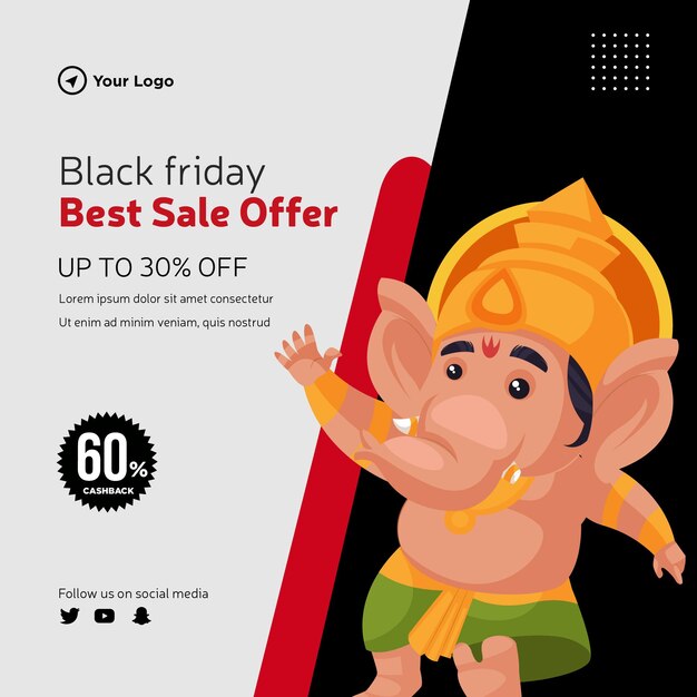 Banner design of black Friday best sale offer template