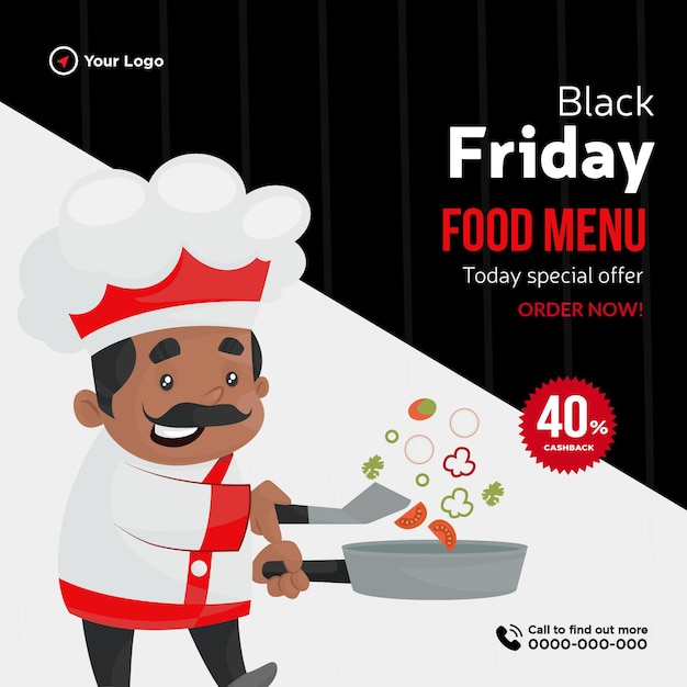 Banner design of black Friday food menu special offer template