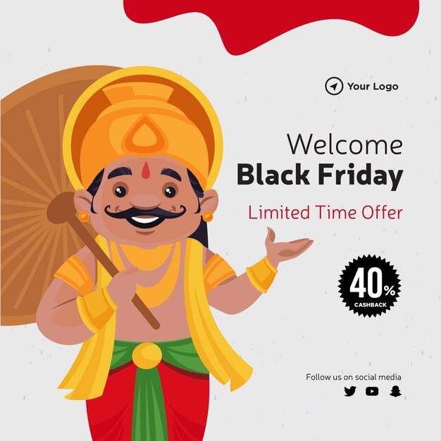 Banner design of black Friday limited time offer template