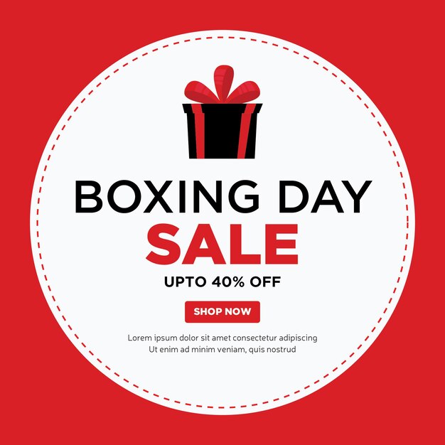 Banner design of boxing day sale template