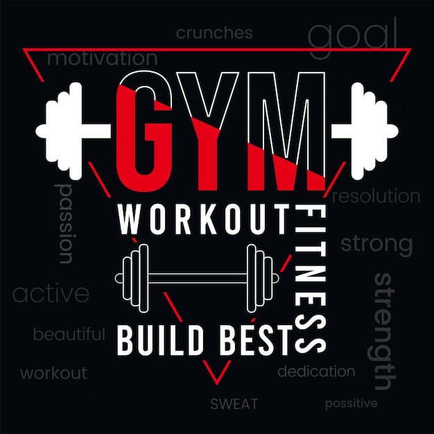 Vector banner design of build best fitness template