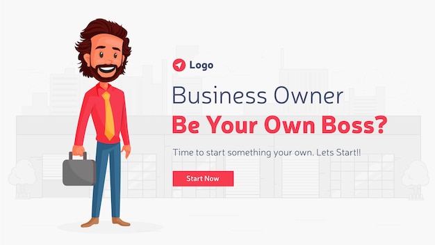 Banner design of business owner be your own boss