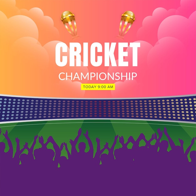 Banner design of cricket championship template