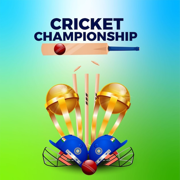 Дизайн баннера шаблона чемпионата по крикету