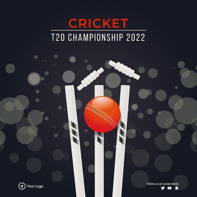 Дизайн баннера шаблона чемпионата по крикету T20