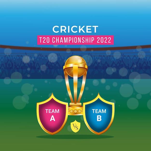 Banner design del modello di campionato di cricket t20