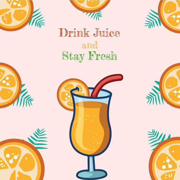 Banner design of drink juice and stay fresh template