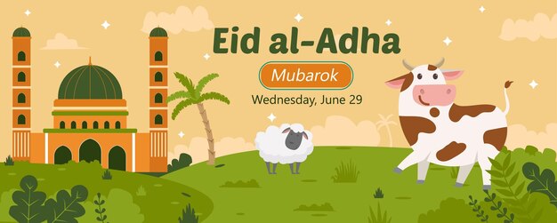 Vettore banner design per il giorno di eid al adha
