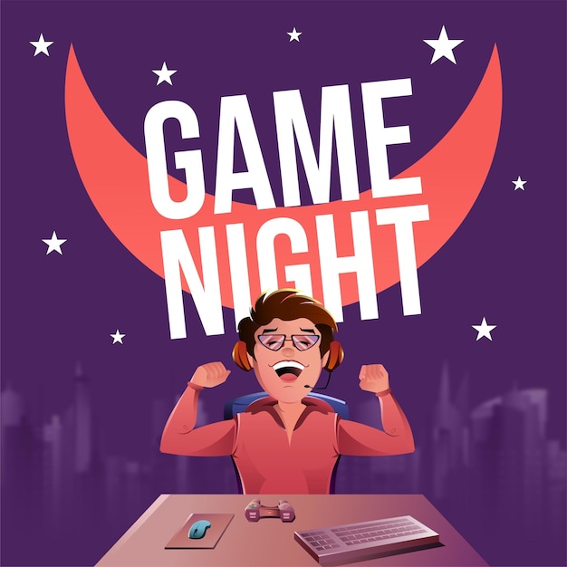 Banner design of game night template