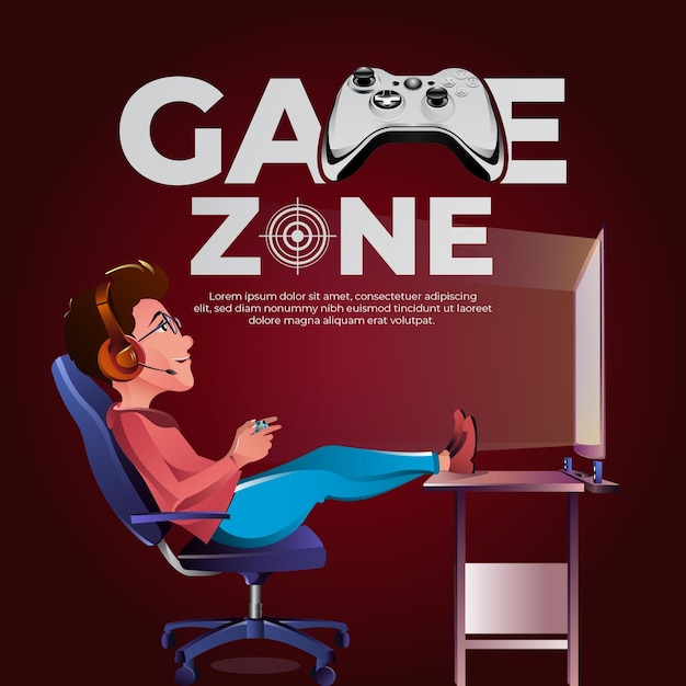 Banner design of game zone template