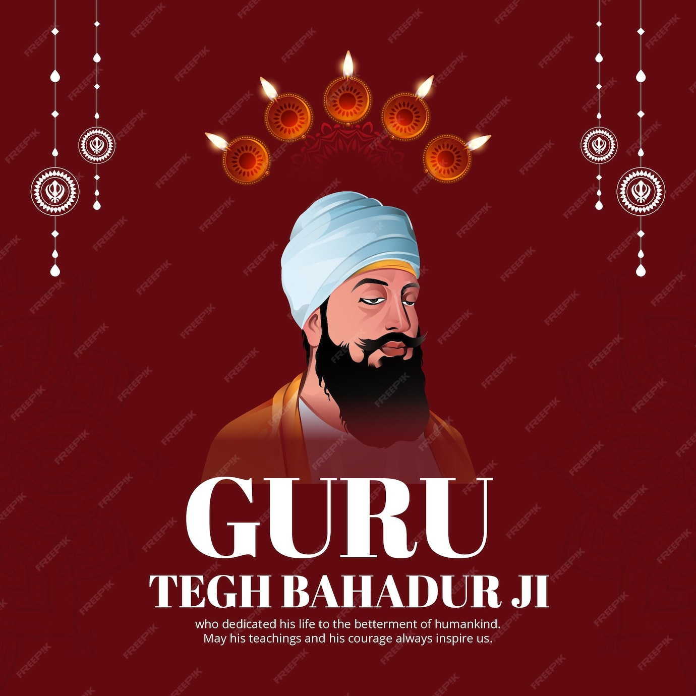 Premium Vector Banner design of guru tegh bahadur ji martyrdom day