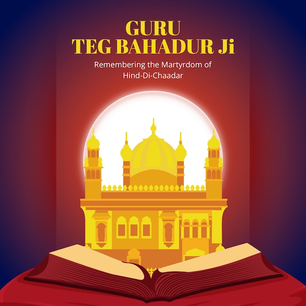Banner design of guru tegh bahadur ji template
