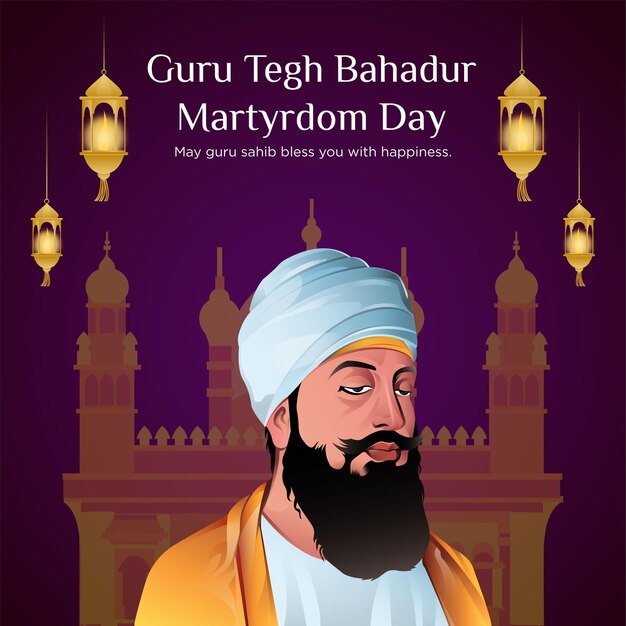 Banner design of of guru tegh bahadur martyrdom day template