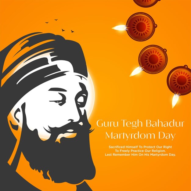 Banner design of of guru tegh bahadur martyrdom day template