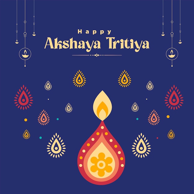 행복 akshaya tritiya 축제 인사말 템플릿의 배너 디자인