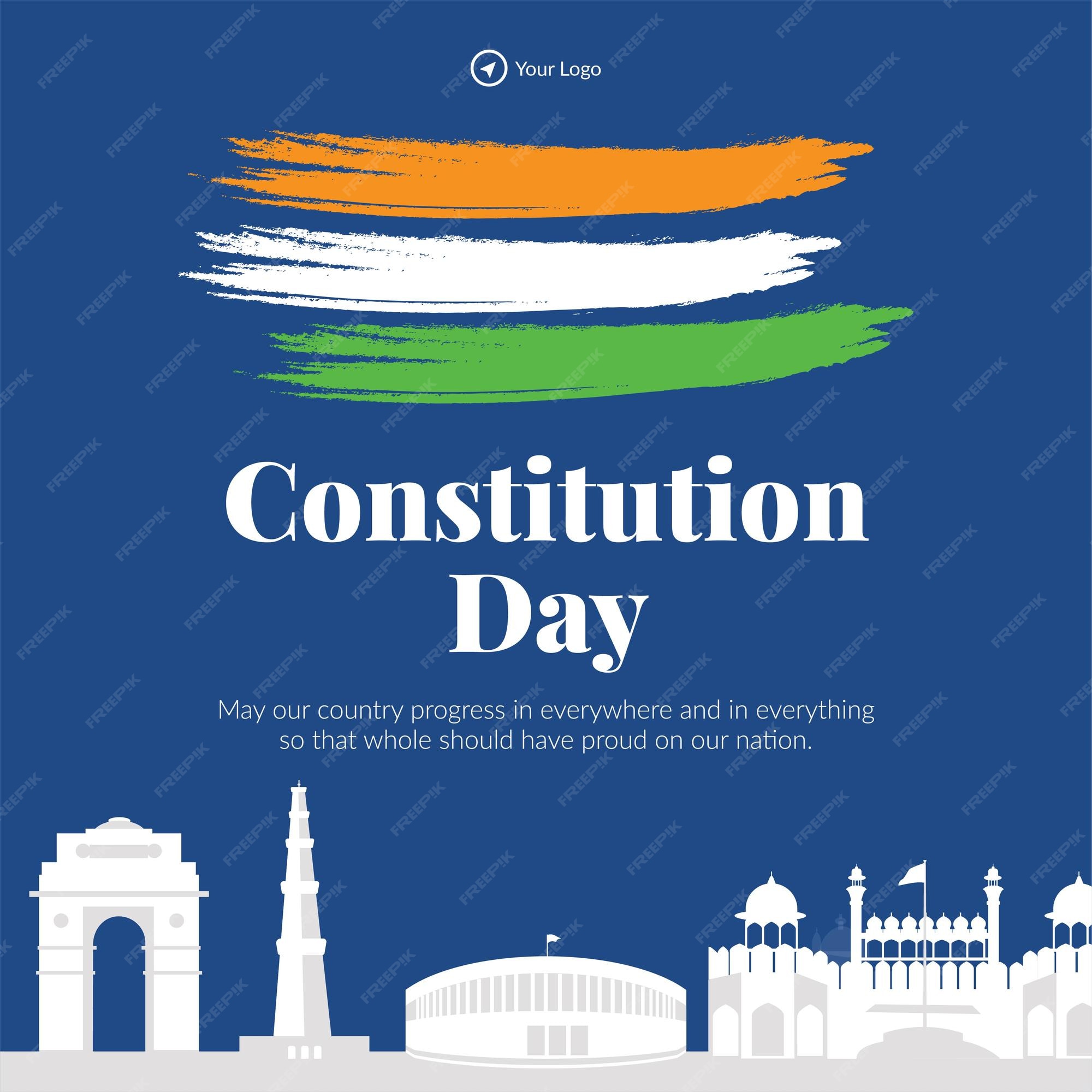 Premium Vector Banner design of Happy Constitution Day of India template