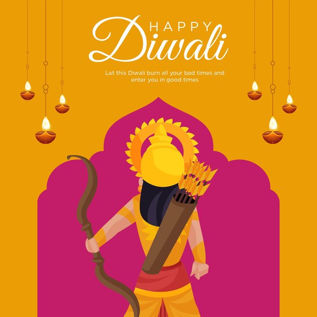 Banner design of happy diwali template