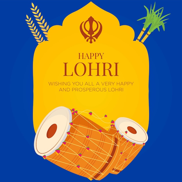Banner design of happy lohri template
