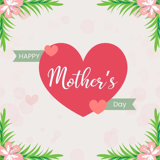 Banner design of happy mother's day cartoon style template