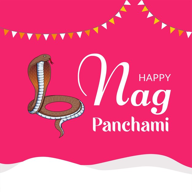 Banner design di felice nag panchami festival indiano modello