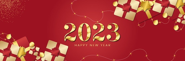 Banner design happy new year 2023