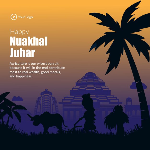 Banner design of happy nuakhai juhar template