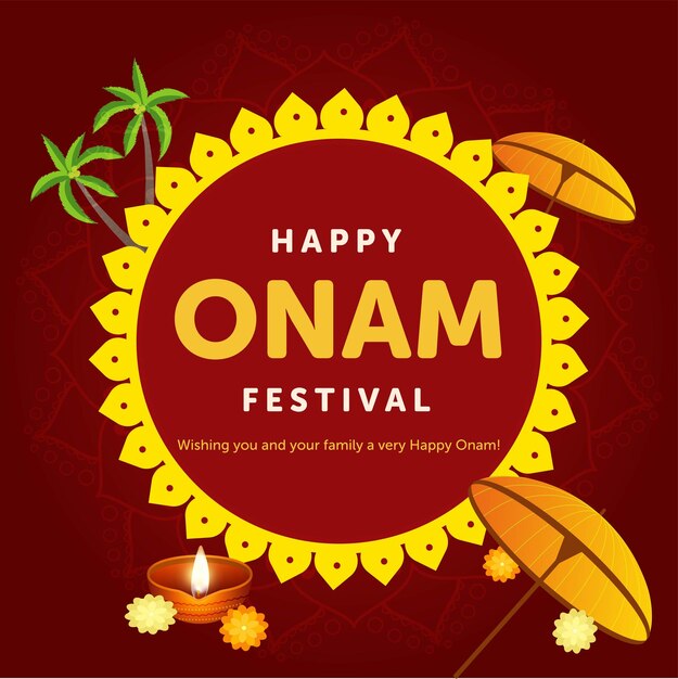 Banner design of Happy Onam festival template