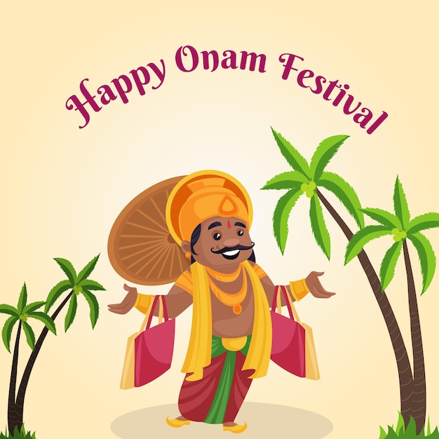 Banner design of happy onam south Indian festival template