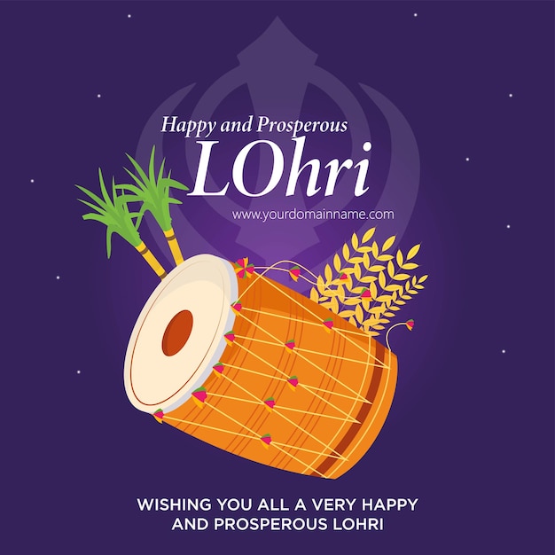 Banner design of happy and prosperous lohri template