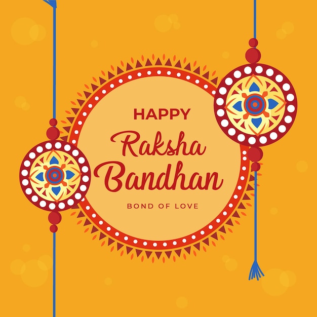 행복 Raksha Bandhan 인도 축제 템플릿의 배너 디자인