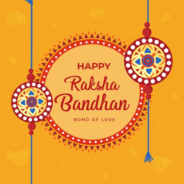 Banner design del modello di festival indiano raksha bandhan felice