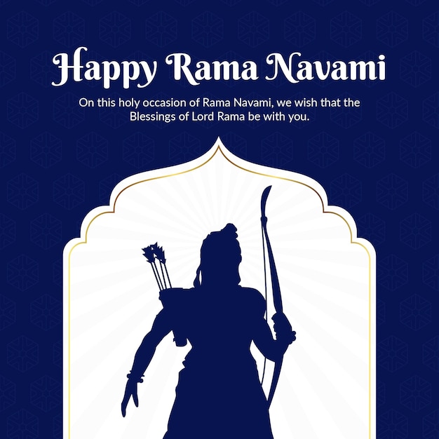 Vector banner design of happy ram navami cartoon style template