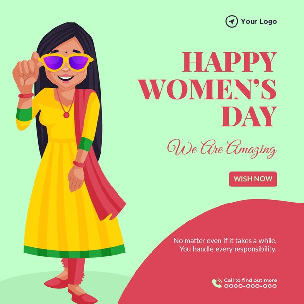 Banner design of happy women's day template