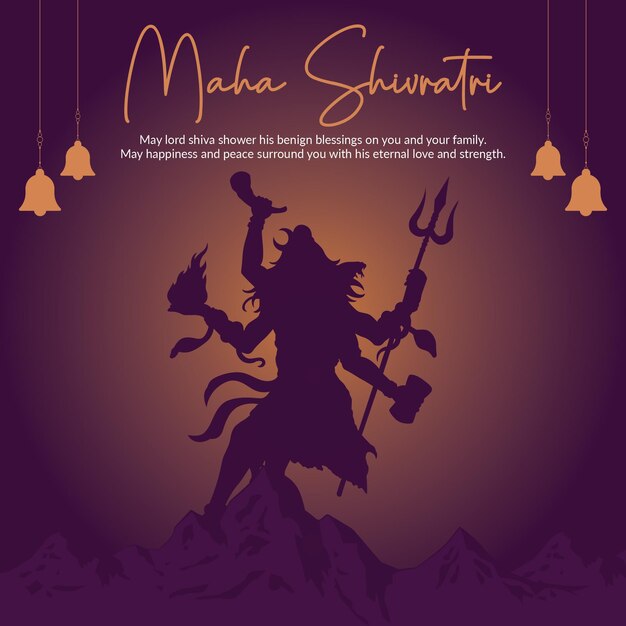 Banner design of hindu festival maha shivratri template